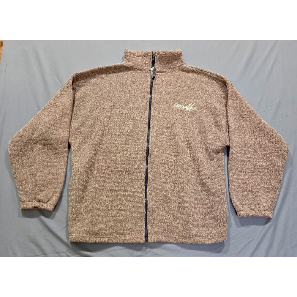 Monterey Full Zip Sweater Mens Large Brown Marl Excellent Made in USA Knit